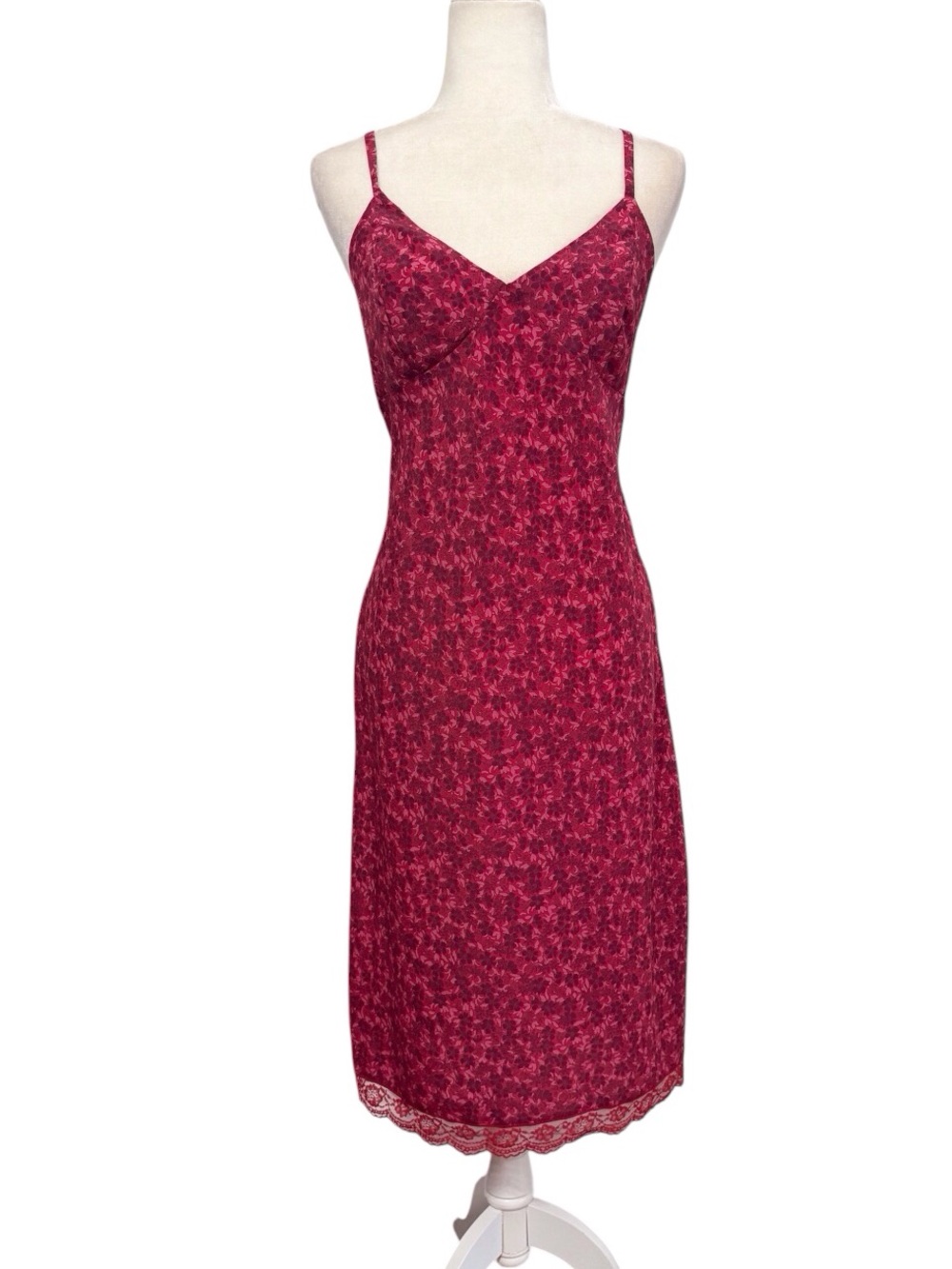 90s Y2K Express World Brand Floral Lace Midi Slip Dress